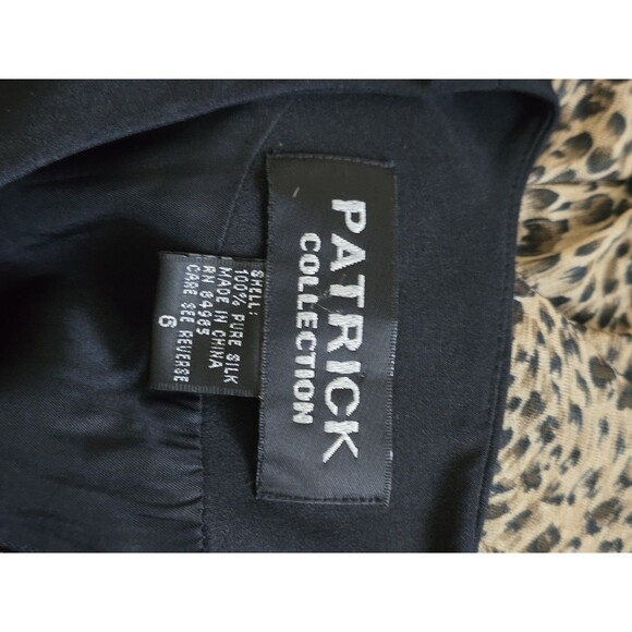 Patrick Collection Vintage Y2K 2000s Black Silk Sleeveless Aline Mini Dress S - Picture 7 of 7